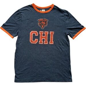 NFL Team Apparel Chicago Bears Navy Orange T-Shirt Size Medium